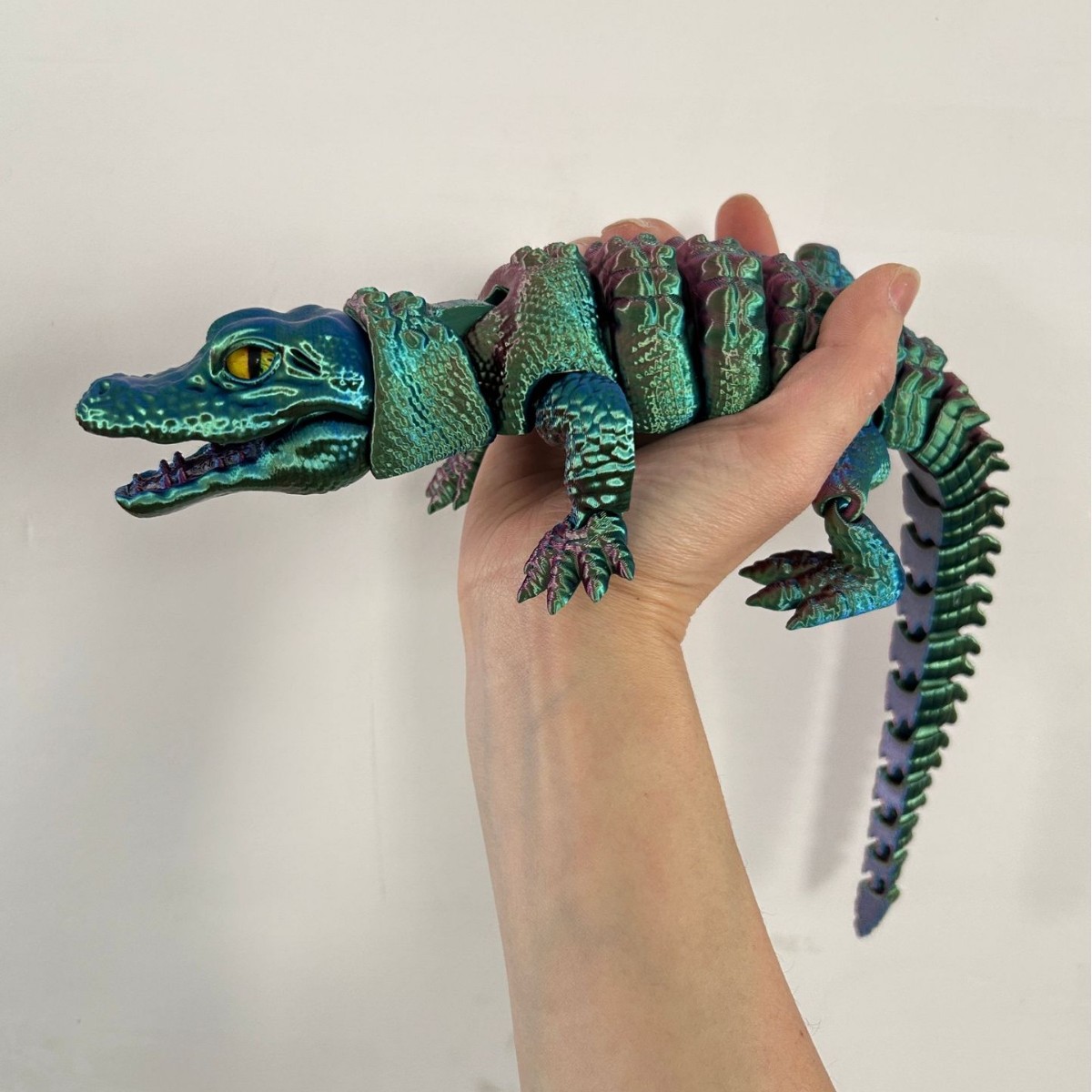 3D Printing Gif - تمساح مطبوع ثلاثي الأبعاد مع فم