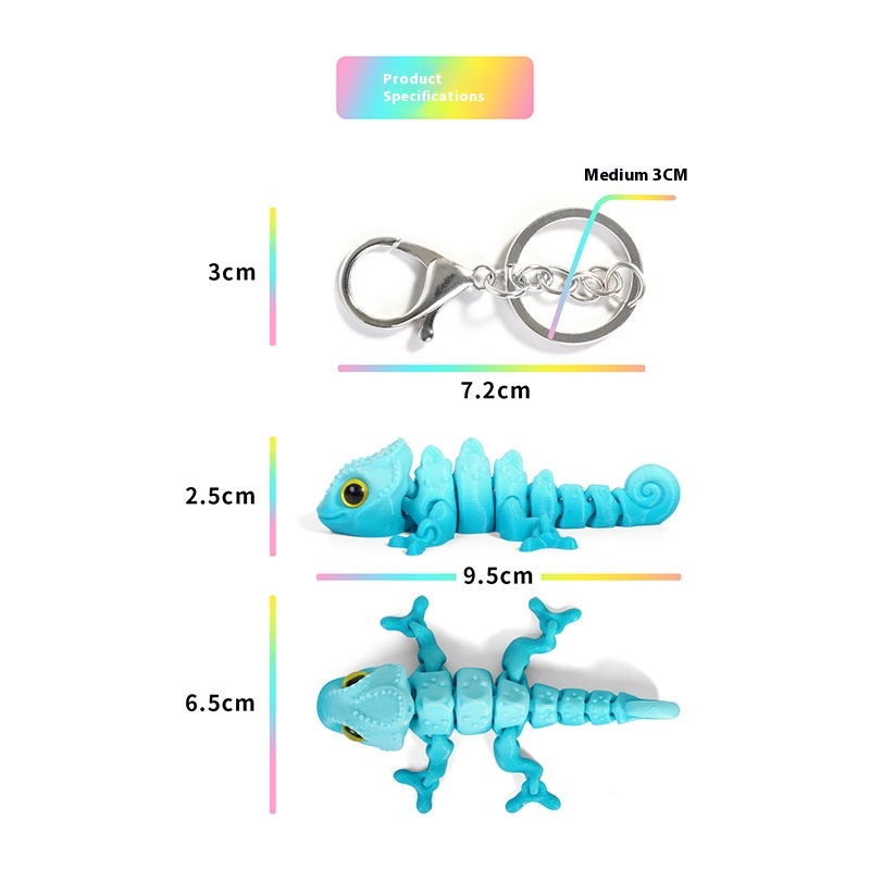 سلسلة مفاتيح على شكل حرباء مطب - مراجعة 3D Printing Gif وسعره