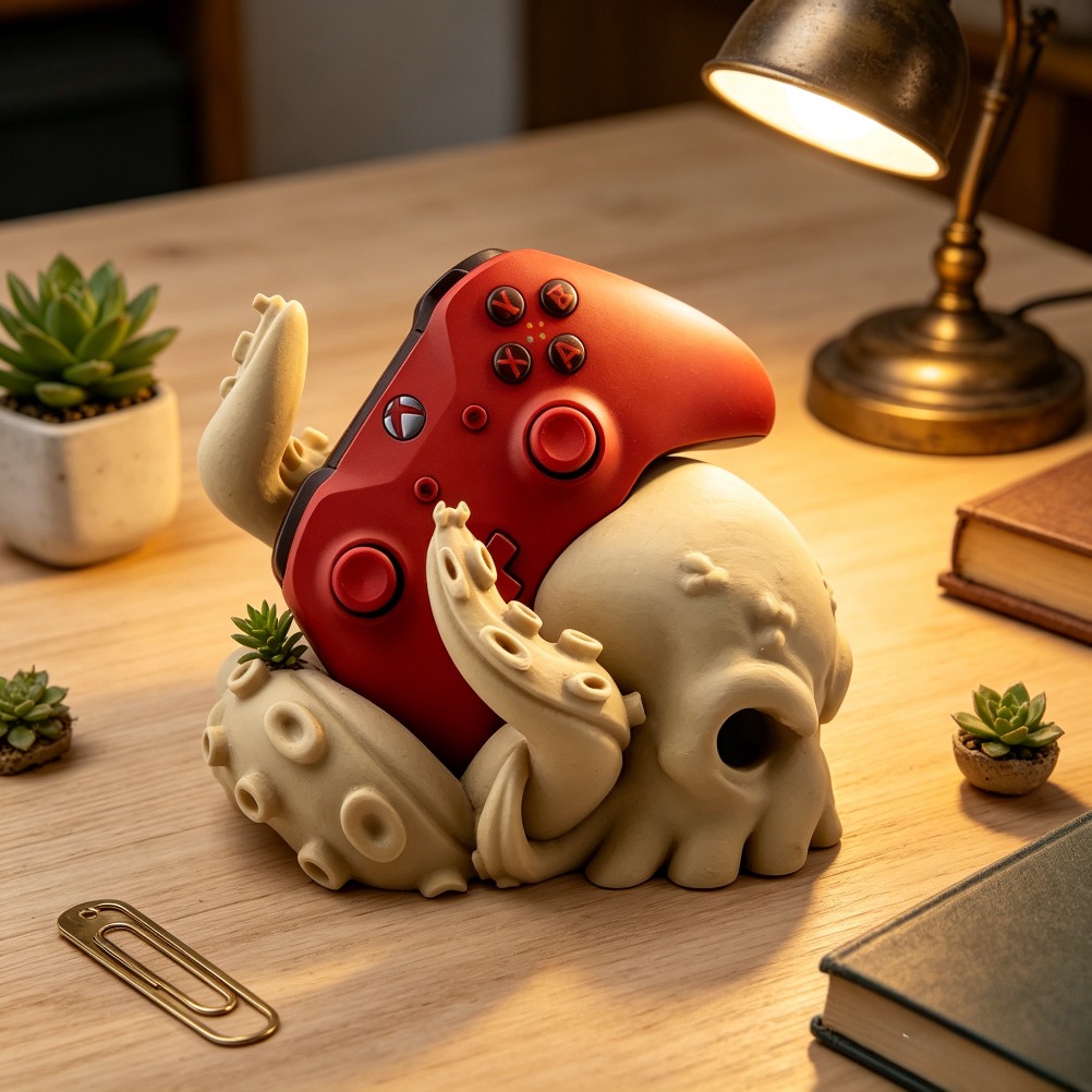 حامل تحكم على شكل ذراع أخطبوط  - مراجعة 3D Printing Xbox Controller Holder وسعره